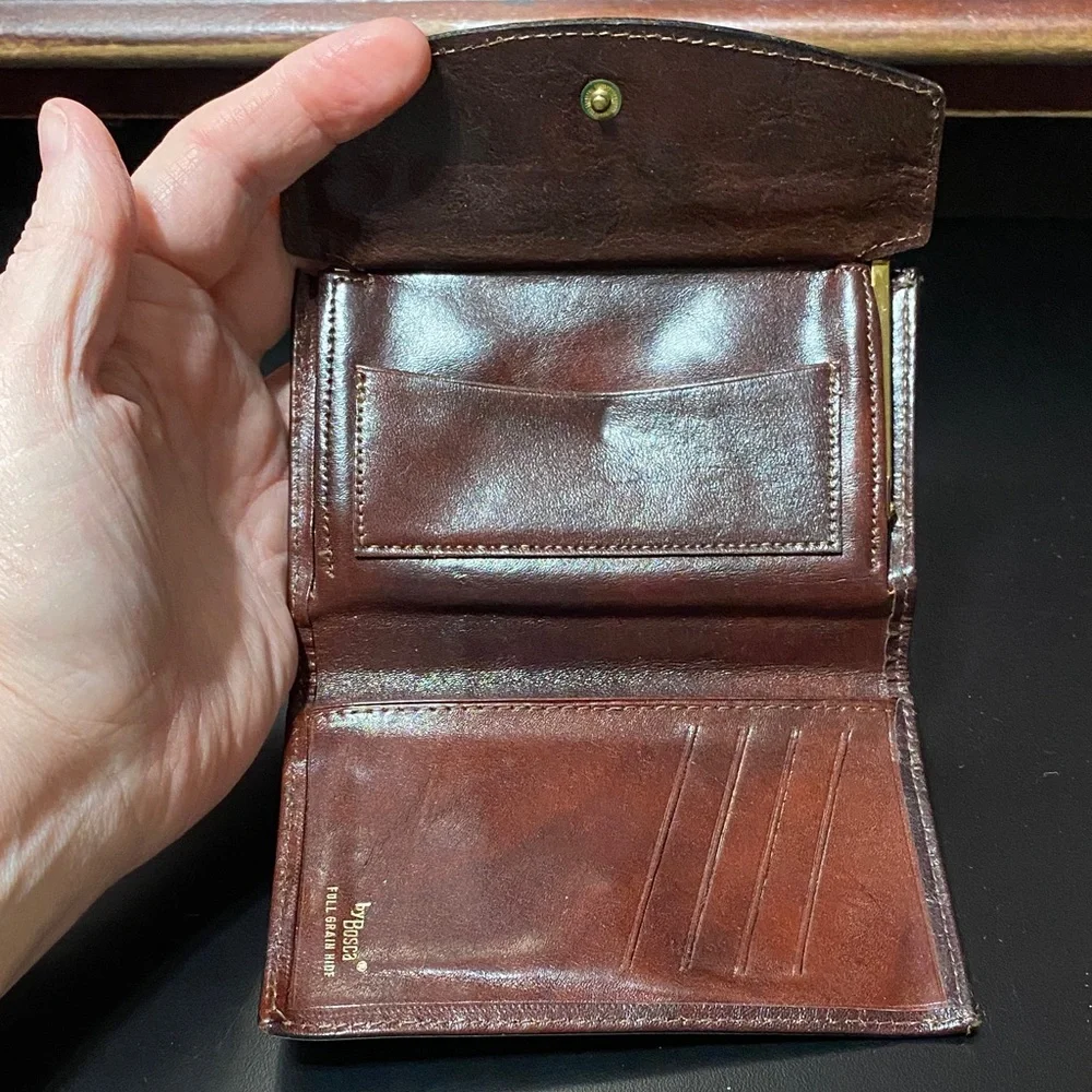 Vintage Bosca Brown full grain hide Leather Wallet